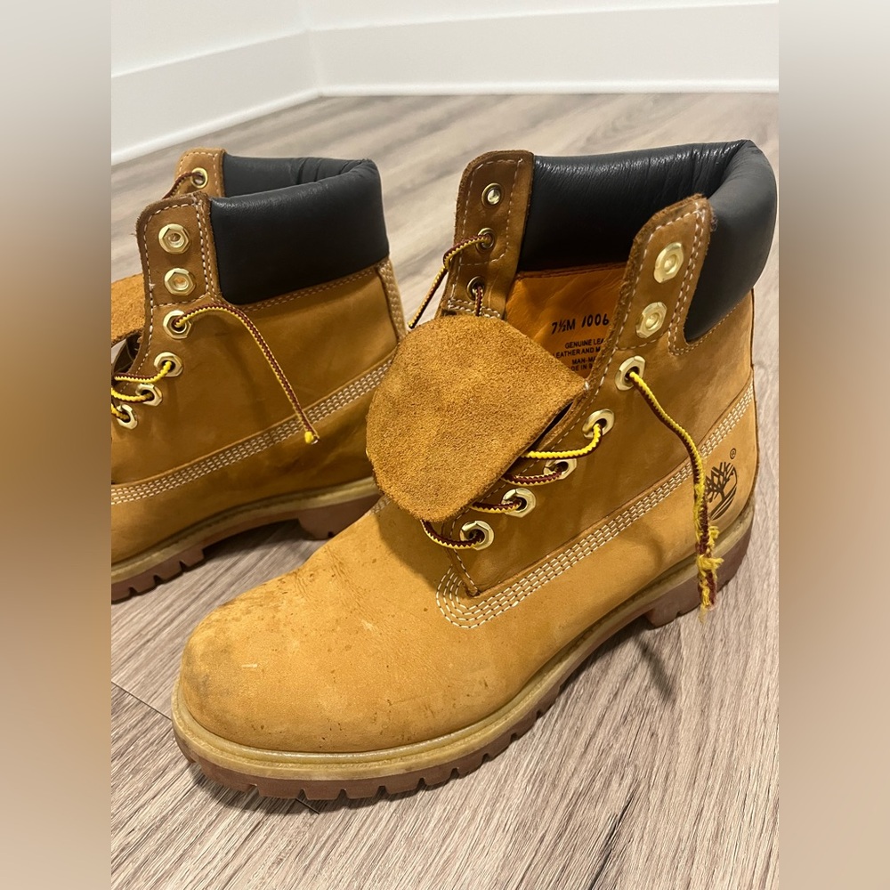 a Wheat Timberland Boot